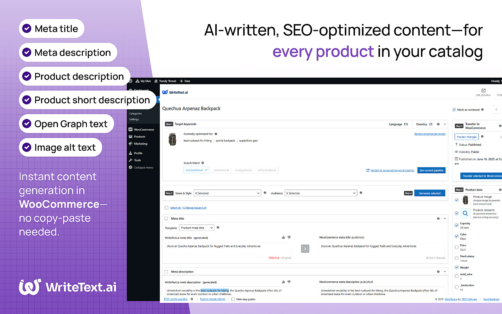 WriteText.ai for WooCommerce